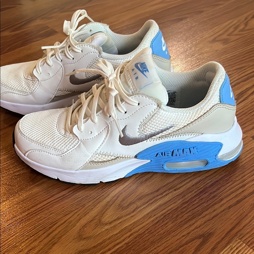 Nike Air Max White and Light Blue Sneakers